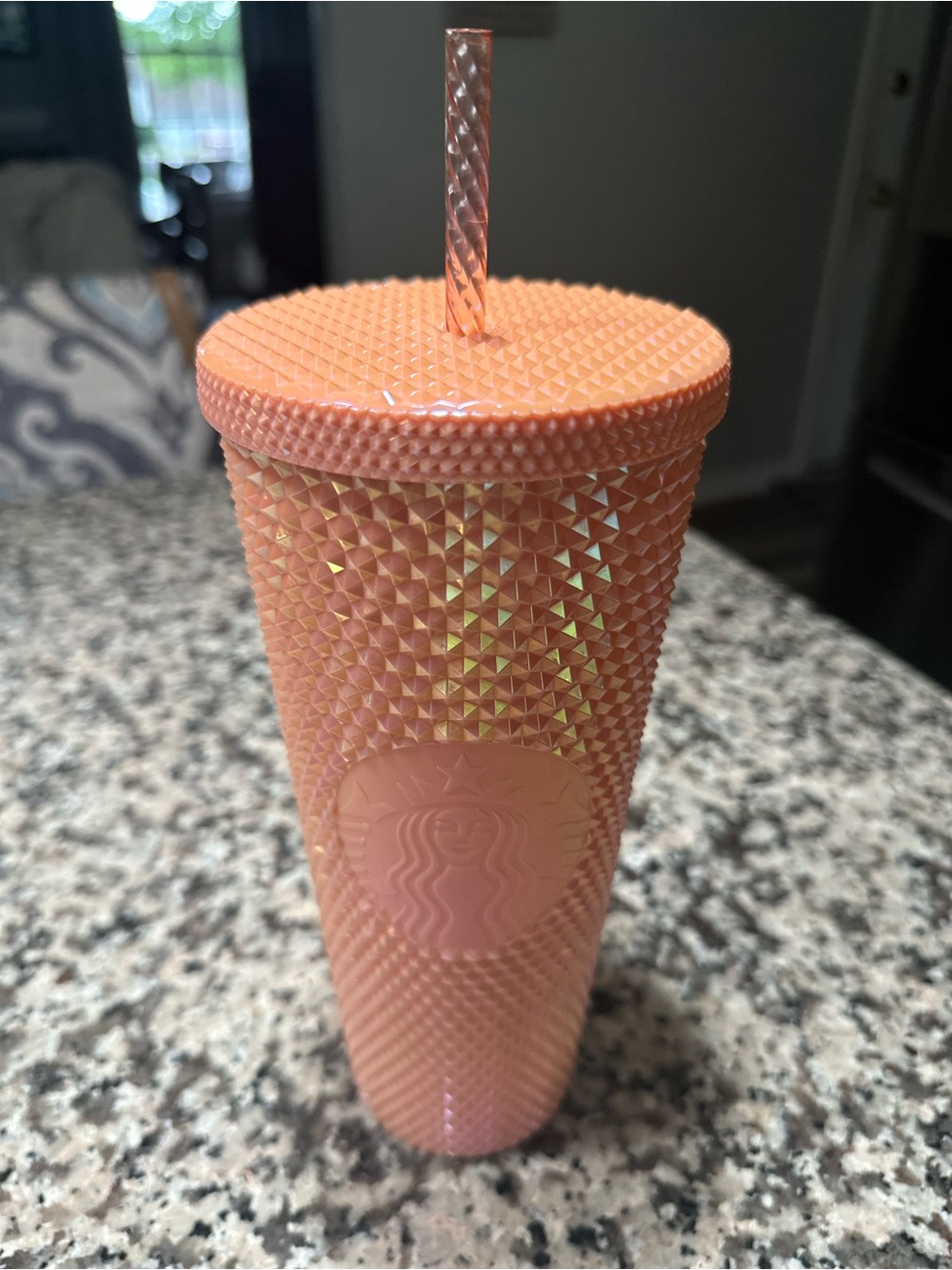 Starbucks Peach Studded Cold Cup Tumbler with Straw
